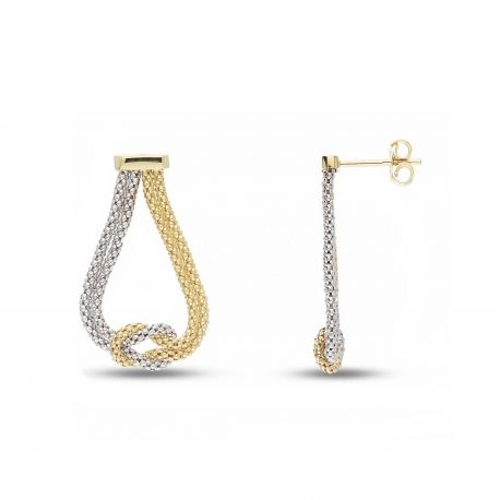 Boucles d'oreilles en or jaune et blanc 18k