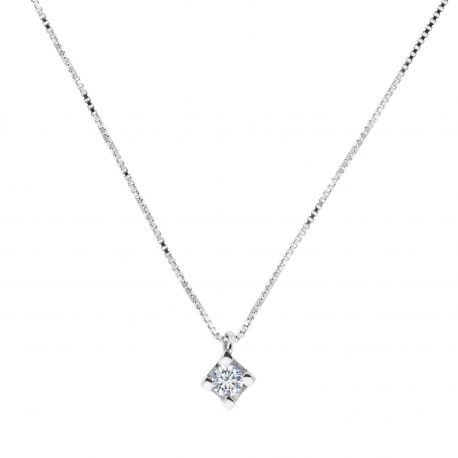 Punto Luce Halskjede med diamant i 18k hvitt gull