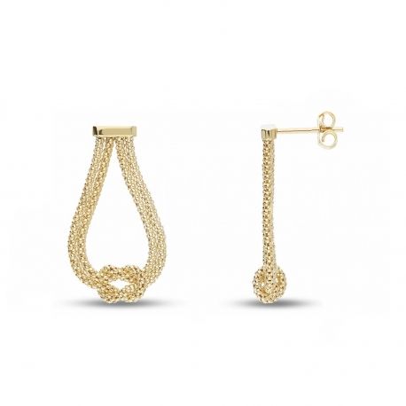 Boucles d'oreilles Knit coréen avec or jaune Node 18 Carats