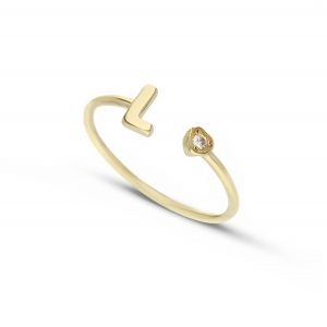 Rings ar burtu "L" 18k...