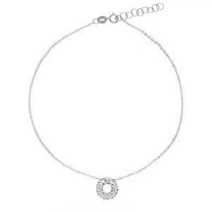 Women's anklet in 18k White...