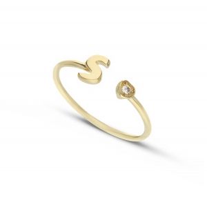 Rings ar burtu "S" 18k...