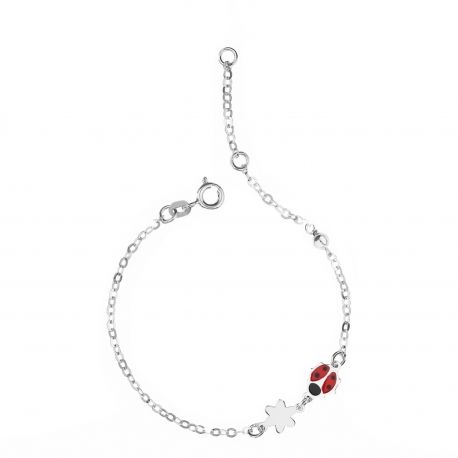 18k White Gold Bracelet with Coccinella