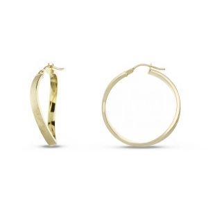 18K Yellow Gold Wavy Earrings