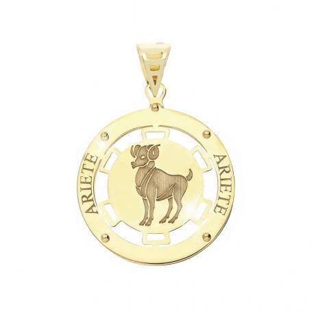 Pendente Segno Zodiacale Ariete in Oro Giallo 18k