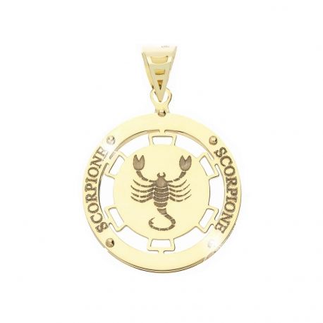 Pendente Segno Zodiacale Scorpione in Oro Giallo 18k