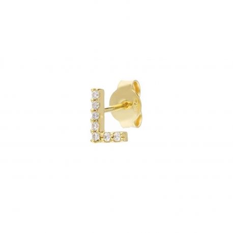 Brinco Mono em Ouro Amarelo 18k Letra L