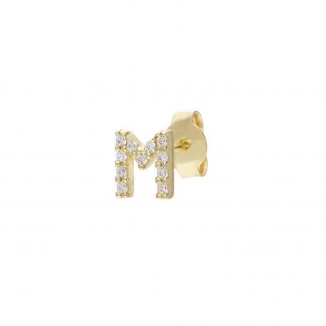 Mono Earrings in Yellow Gold 18k Letter M