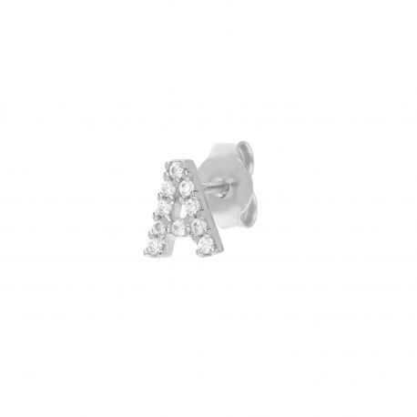 Mono Earrings in White Gold 18k Letter A