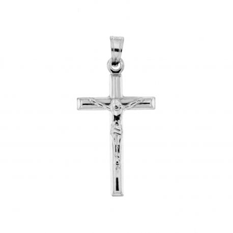 Colgante White Gold Cross 18k