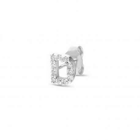 Mono Earrings in White Gold 18k Letter D