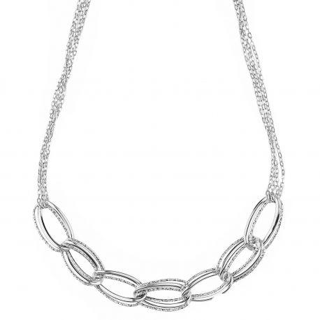 Collier de chaîne en or blanc 18k