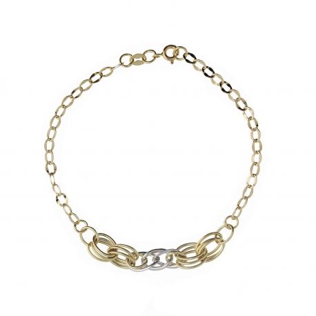 Pulsera en la cadena de oro blanco 18 Carats