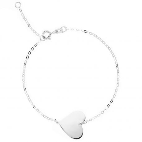 Bracelet en or blanc 18k avec coeur