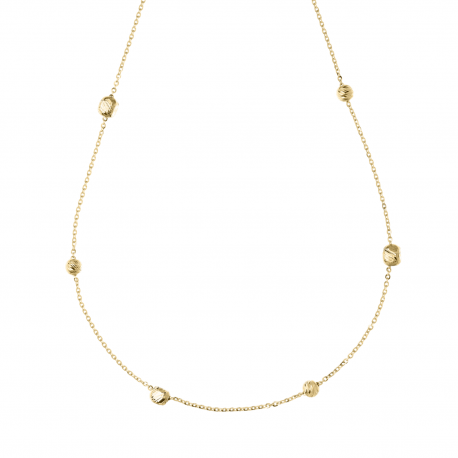 Round neck with Sphere and Cubetti in Yellow Gold 18k