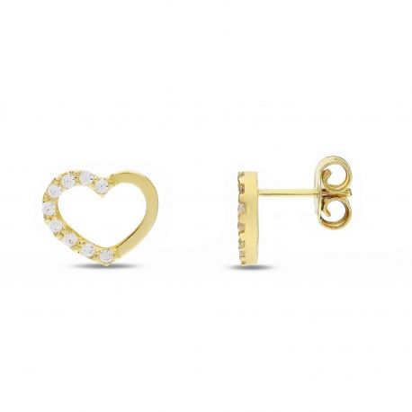 Pendientes Corazón en oro amarillo 18k