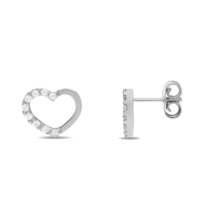 Earrings Heart in 18k White...