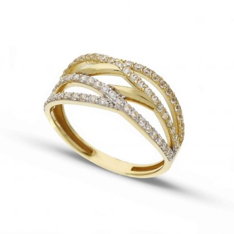 Anillo de oro amarillo y blanco 18k