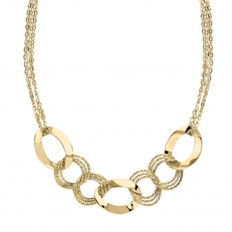 Round neck with Chain in Yellow Gold 18k