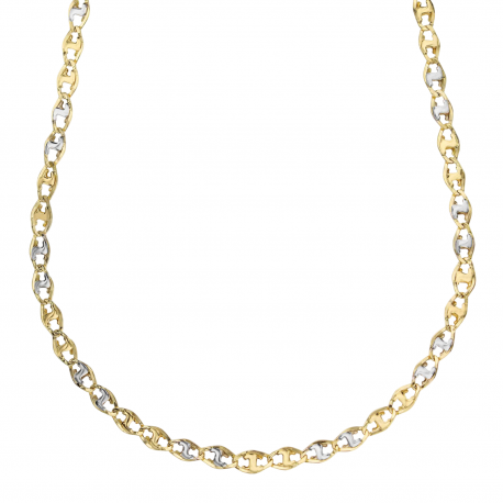 Men's Necklace Micro Yellow Gold and White 18k