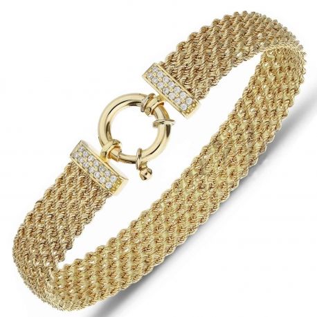 18k amarelo ouro tapete pulseira por mulheres