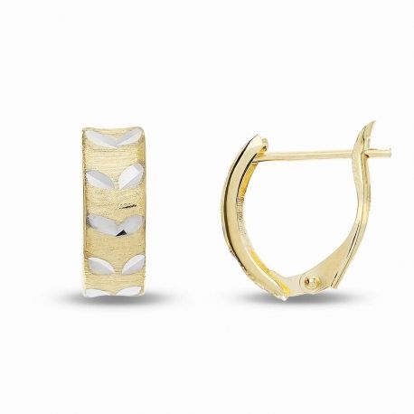 Boucles d'oreilles Lobo en or jaune et blanc 18k