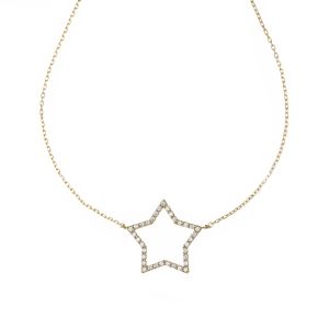 18k Yellow Gold Star Choker...