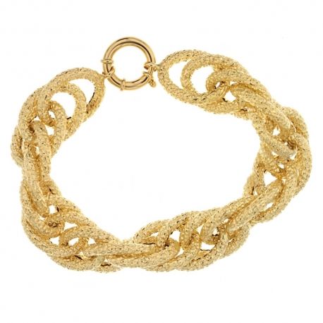 Armband aus 18-karätigem 750/1000-Gelbgold mit gehämmerter Hohlkette