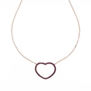 18k Rose Gold Heart Choker...