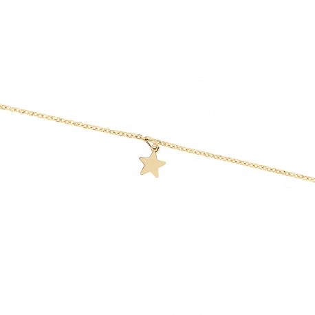 18k Yellow Gold Anklet with Star Pendant