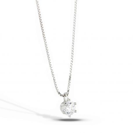 Light Point Necklace with White Gold Zircon 18k