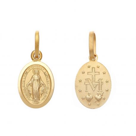 Colgante Madonna Miracolosa en oro amarillo 18k