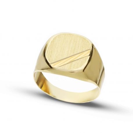 Scudo Ring Yellow Gold Square 18k