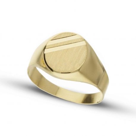 Oval Shield Ring in Gelbgold 18k