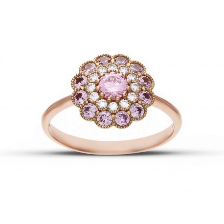 Women's Flower Ring in Rose Gold 18k