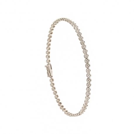 Pulsera tenis en oro blanco de 18 kt 750/1000 con circonitas blancas para mujer